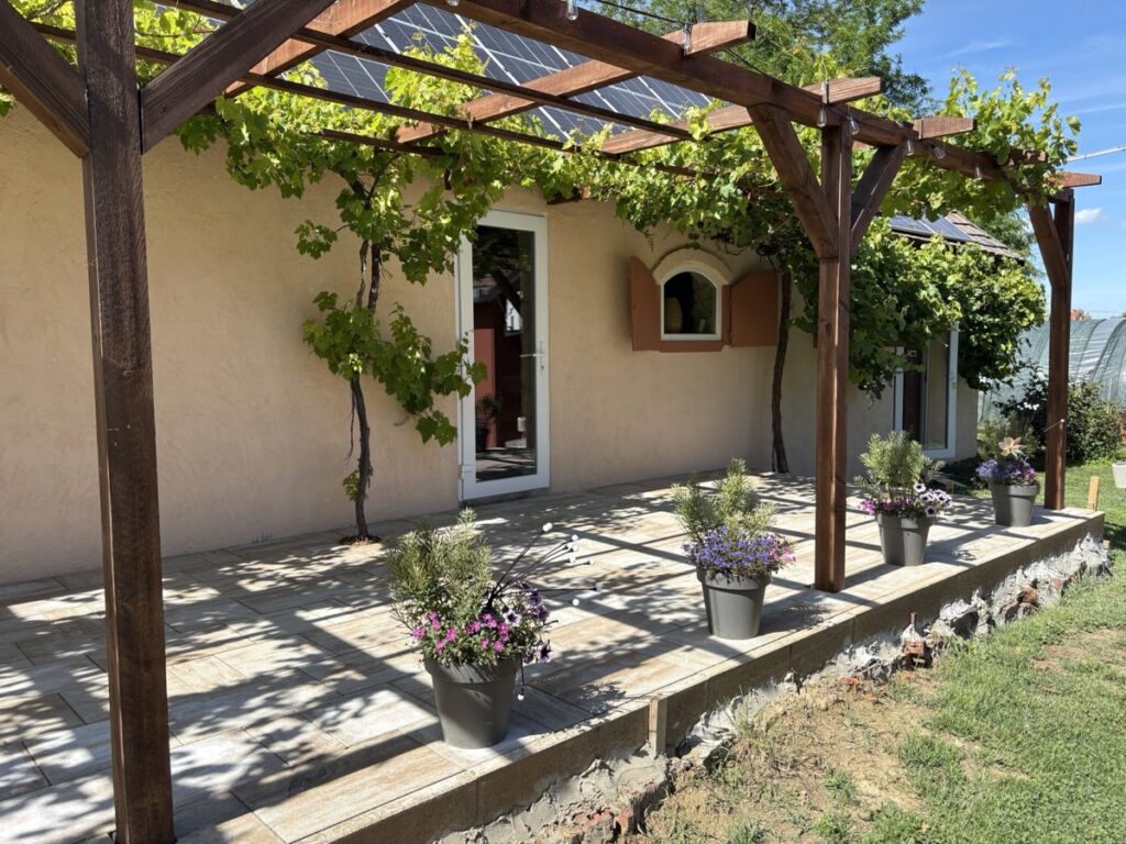 Interior of The Olive Suite apartment with garden view